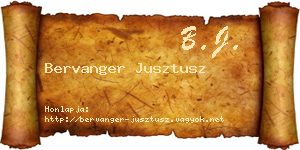Bervanger Jusztusz névjegykártya